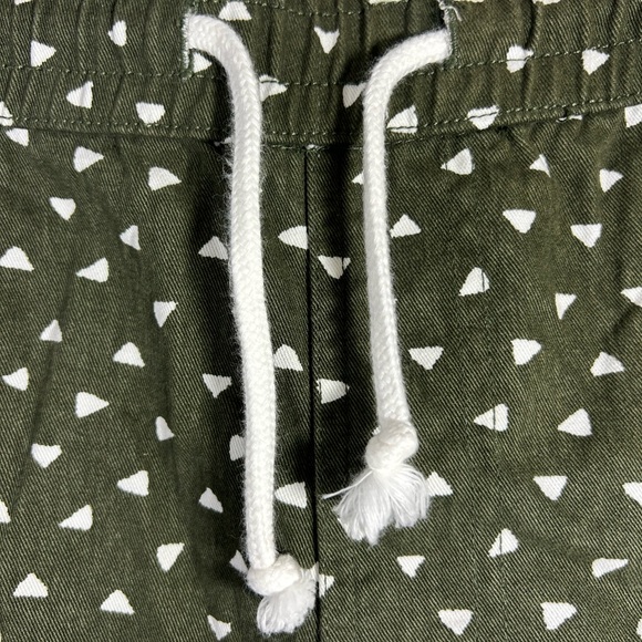 Zipcode Mens Size XL Olive Green White Triangle Cotton Drawstring Beach Shorts - Picture 3 of 7